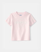 B&eacute;b&eacute; fille - T-shirt &agrave; manches courtes &agrave; imprim&eacute; logo OskKosh - Rose, image 1 sur 3 diapositives