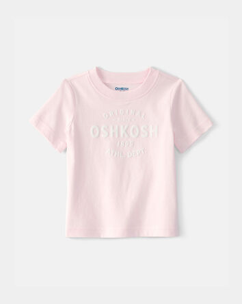 B&eacute;b&eacute; fille - T-shirt &agrave; manches courtes &agrave; imprim&eacute; logo OskKosh - Rose, 