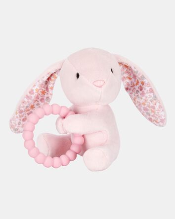 Baby Girl Bunny Plush With Teether, 