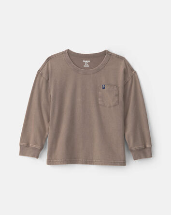 Toddler Boy Mineral Wash Long-Sleeve T-Shirt - Brown, 
