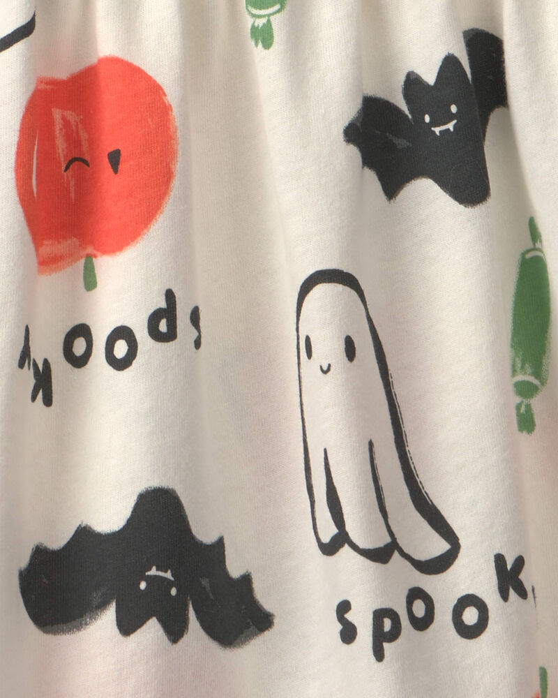Toddler Girl Pumpkin Long-Sleeve Dress - Cream, image 3 of 4 slides