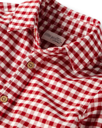 Baby Boy Organic Cotton Button-Front Flannel Shirt, 