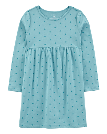 Kid Heart Long-Sleeve Jersey Dress, 
