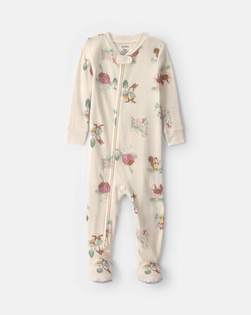 Tout-petit fille - Pyjama ajust&eacute; 1 pi&egrave;ce en 100&nbsp;% coton &agrave; motif ferme campagnarde - Cr&egrave;me, 