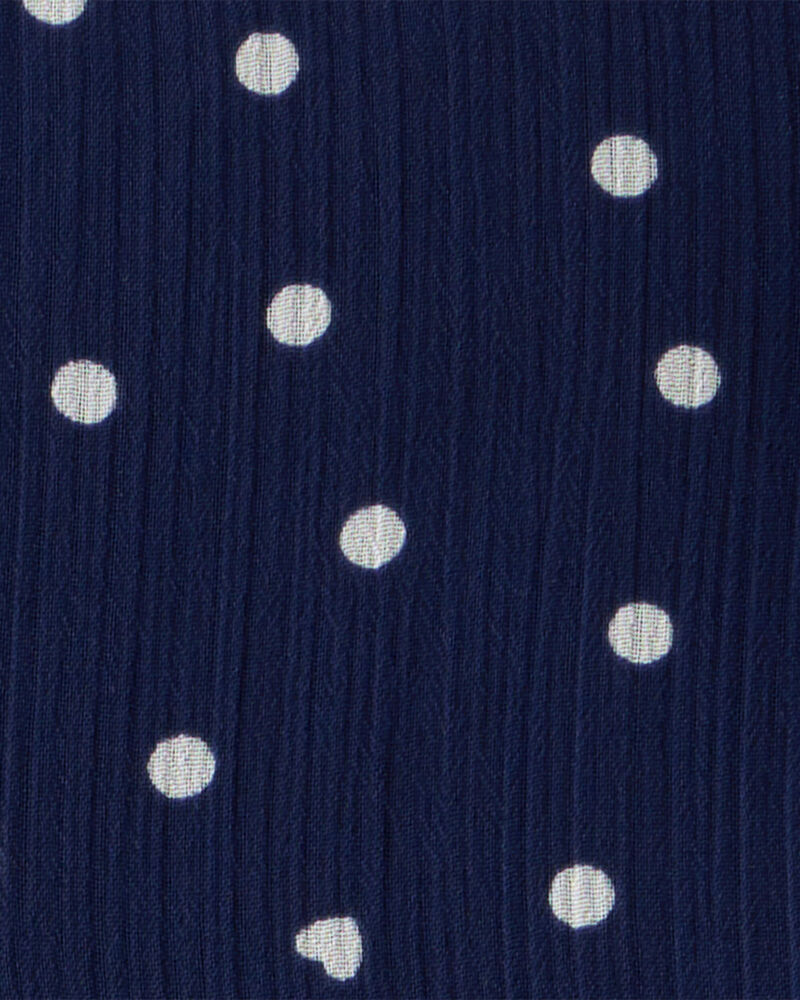 Bébé Robe en mousseline chiffon froissée à pois - Bleu marine, image 4 sur 5 diapositives