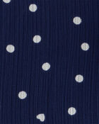Bébé Robe en mousseline chiffon froissée à pois - Bleu marine, image 4 sur 5 diapositives