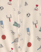 Baby Sports Short-Sleeve Romper - Ivory, image 2 of 3 slides