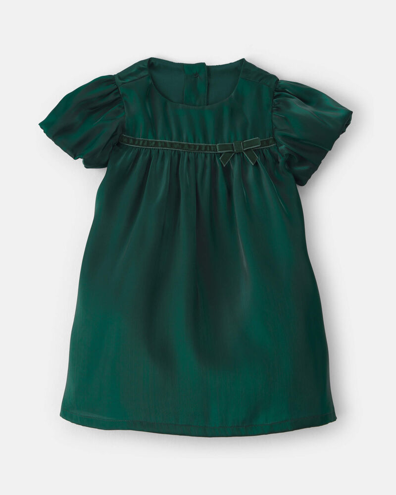 B&eacute;b&eacute; fille - Robe manches courtes en popeline &ndash; Vert, image 1 sur 4 diapositives