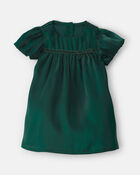 B&eacute;b&eacute; fille - Robe manches courtes en popeline &ndash; Vert, image 1 sur 4 diapositives