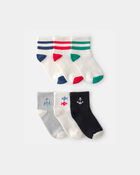 Boys Boy 6-Pack Nautical Ankle Socks, image 1 of 2 slides