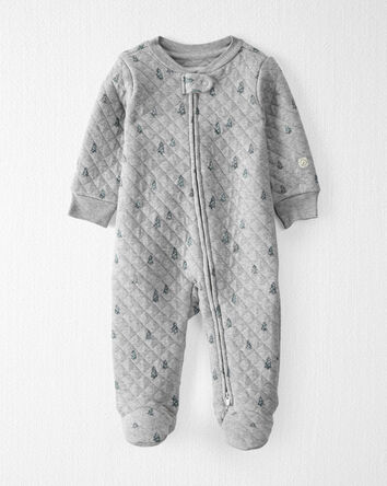 B&eacute;b&eacute; - Pyjamas en coton biologique matelass&eacute; avec imprim&eacute; d'arbre de No&euml;l, 
