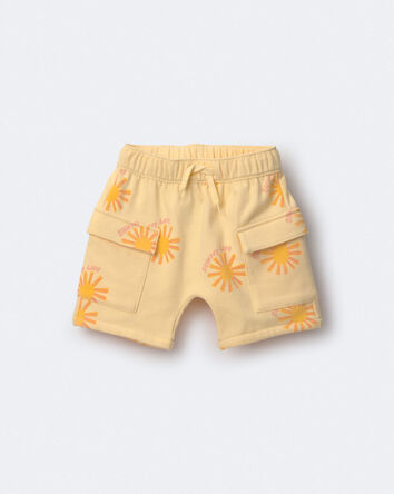 Tout-petit gar&ccedil;on - Short cargo en jersey bouclette &agrave; imprim&eacute; Rayon de soleil - Jaune, 