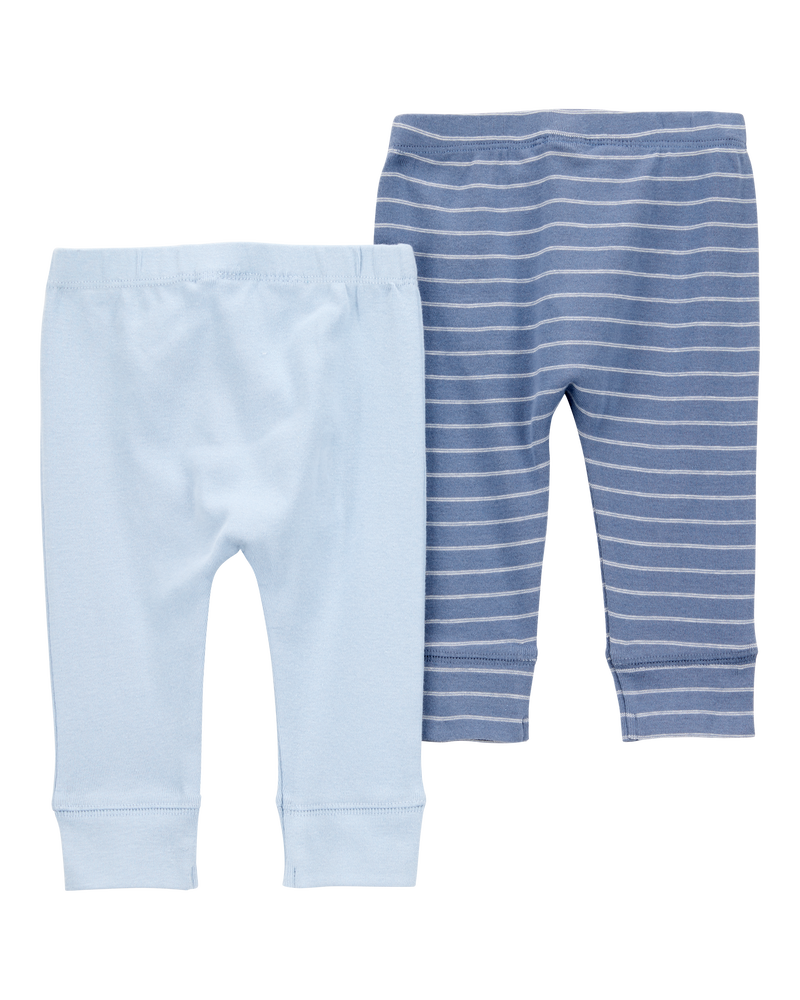Bébé Emballage de 2 pantalons à enfiler en coton, image 2 sur 5 diapositives