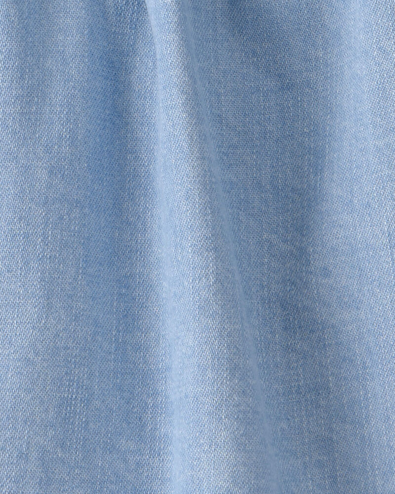 Baby Girl Organic Cotton Chambray Bodysuit Dress, image 3 of 4 slides