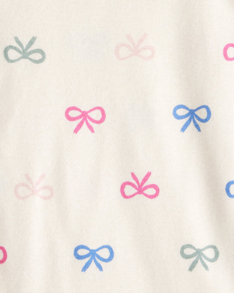Baby Girl 4-Pack Bow Print Long-Sleeve Multipack Bodysuits - Blue/Pink/White, image 3 of 6 slides