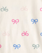 Baby Girl 4-Pack Bow Print Long-Sleeve Multipack Bodysuits - Blue/Pink/White, image 3 of 6 slides