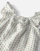 B&eacute;b&eacute; fille - Ensemble 2 pi&egrave;ces haut et short en gaze de coton biologique &agrave; motif floral, image 5 sur 6 diapositives