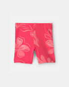 Toddler Girl Floral Bike Shorts - Coral, image 2 of 3 slides