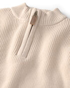 Baby Organic Cotton Zip-Up Jacket in Cream, image 2 of 4 slides