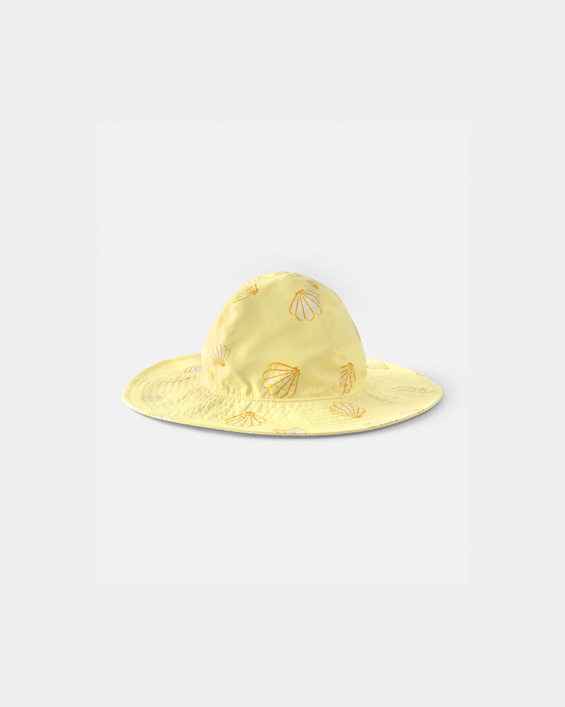 Baby Girl Seashell Reversible Swim Hat - Yellow, image 1 of 4 slides