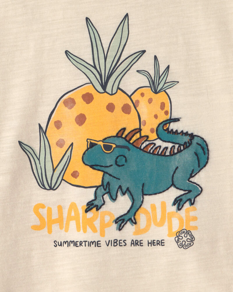 Tout-petit gar&ccedil;on - T-shirt &agrave; imprim&eacute; iguane &laquo;Sharp Dude&raquo; - Cr&egrave;me, image 2 sur 2 diapositives