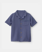Gar&ccedil;ons - Chemise boutonn&eacute;e &agrave; manches courtes - Bleu, image 1 sur 2 diapositives