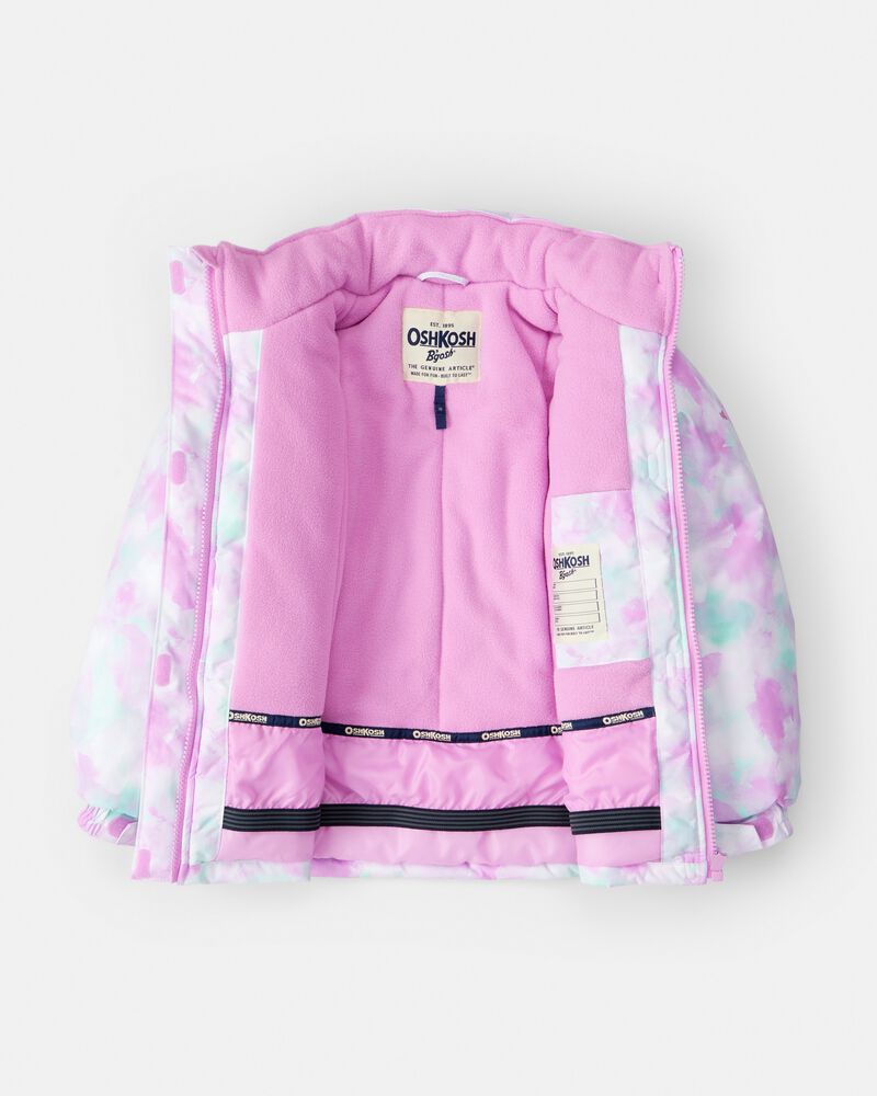 Girls 2-Piece Taslan Snowsuit Set - Pink, image 3 of 13 slides