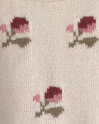 B&eacute;b&eacute; - Chandail en tricot de coton biologique &agrave; motif jacquard floral, image 3 sur 3 diapositives
