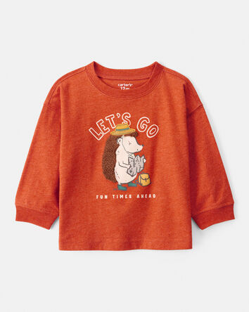 Baby Boy Let's Go Fun Times Ahead Long-Sleeve Graphic Tee - Orange, 