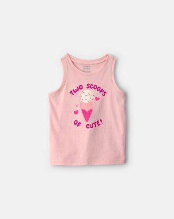 Toddler Girl Ice Cream Graphic Tank - Pink, 