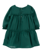 Baby Tiered Crepe Holiday Dress, image 2 of 5 slides
