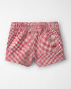 Baby Boy Recycled Swim Trunks in Red Gingham, image 2 of 5 slides