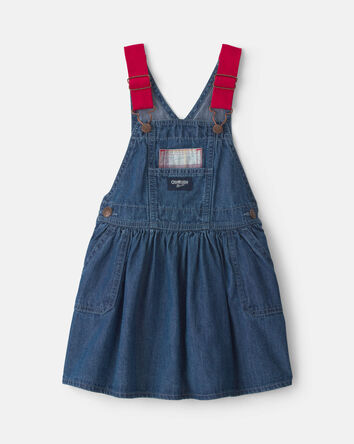 Toute-petit fille - Jupe-salopette en denim chambray - D&eacute;lav&eacute; moyen, 