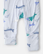 B&eacute;b&eacute; - Grenouill&egrave;re ajust&eacute;e &agrave; fermeture &agrave; glissi&egrave;re &agrave; deux sens PurelySoft, baleine - Bleu, image 3 sur 7 diapositives