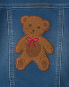Toute-petit fille - Blouson en denim &agrave; appliqu&eacute; d&rsquo;ourson &ndash; D&eacute;lav&eacute; moyen, image 5 sur 5 diapositives