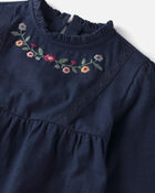 Baby Girl Organic Cotton Embroidered Peplum Top, image 2 of 4 slides