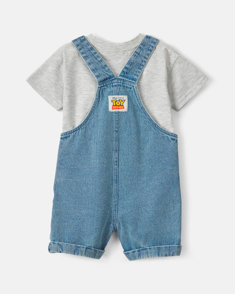 Toddler 2-Piece Pixar&copy; Toy Story Denim Overall Set - Medium Wash, image 2 of 5 slides