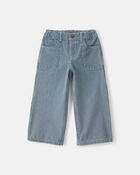 Hickory Stripe Denim Relaxed Jeans &ndash; Light Wash, image 1 of 4 slides