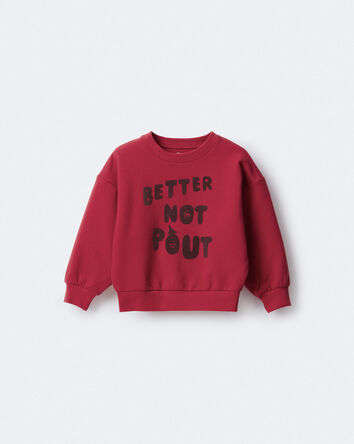 Tout-petit - Chandail à manches dolman « Better Not Pout » - Rouge, 