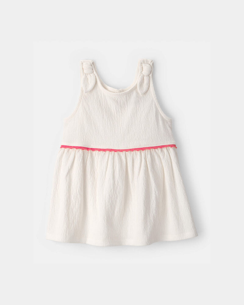Tout-petit fille - D&eacute;bardeur en tissu froiss&eacute; &ndash; Ivoire, image 1 sur 2 diapositives