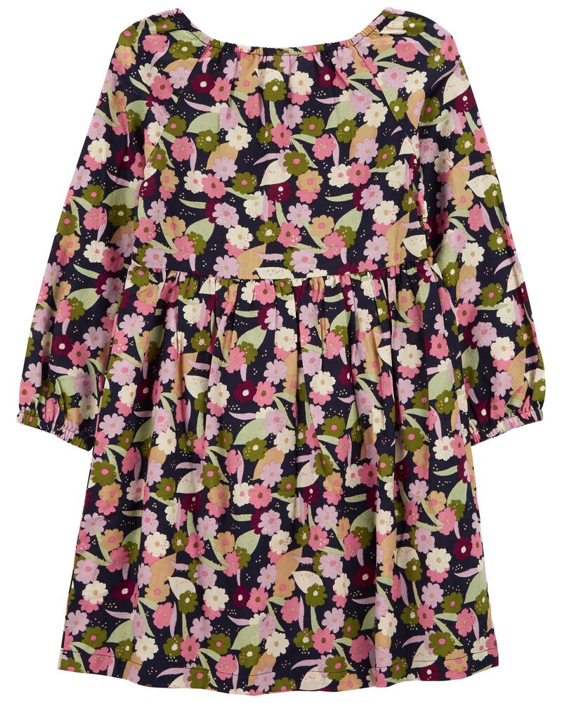 Floral Twill Dress, image 2 of 4 slides