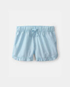 Girls Ruffle-Trim Shorts - Blue, image 1 of 4 slides
