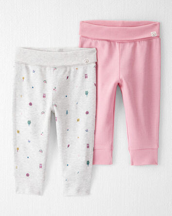Baby Girl 2-Pack Organic Growth-With-Me Joggers, 