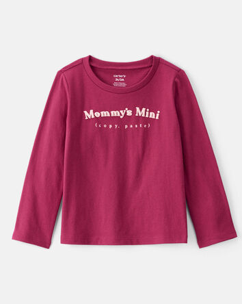 Toddler Girl Mommy's Mini Long-Sleeve Graphic Tee - Burgundy, 
