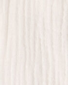 Baby Gauze Sleeveless Shortall in White, image 4 of 5 slides