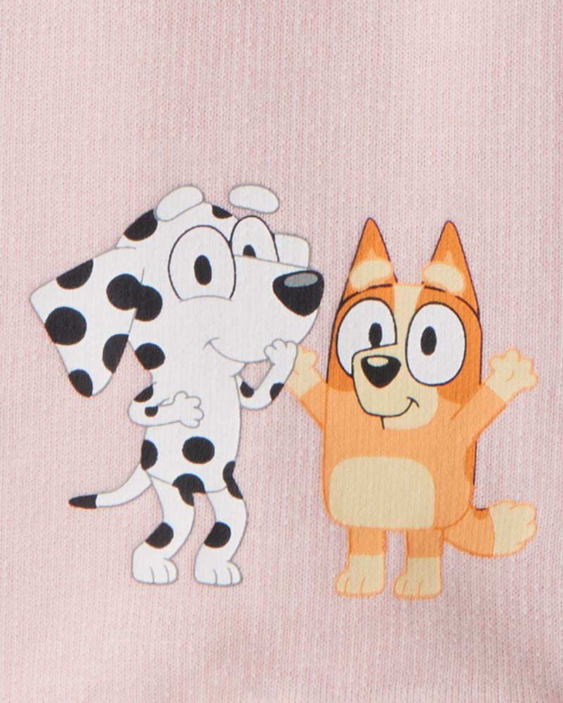 Baby Girl Bluey French Terry Drawstring Joggers - Pink, image 3 of 4 slides