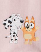 Baby Girl Bluey French Terry Drawstring Joggers - Pink, image 3 of 4 slides