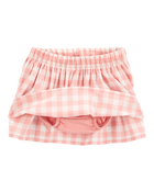 Baby 2-Piece Gingham Skort Outfit Set - Pink, image 2 of 4 slides