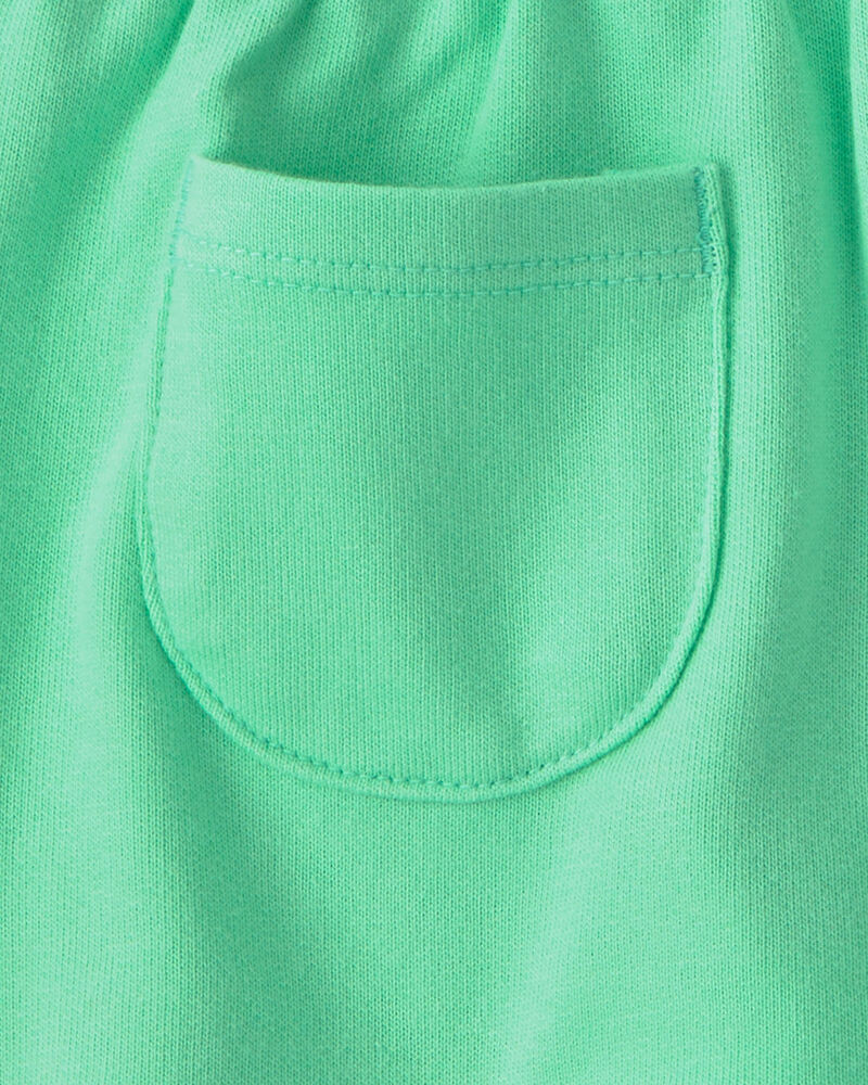 Toddler Girl 2-Piece Fish Ruffle Top & Short Set - Green/White, image 4 of 5 slides