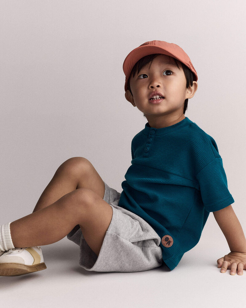 Tout-petit gar&ccedil;on - T-shirt henley - Vert, image 3 sur 6 diapositives